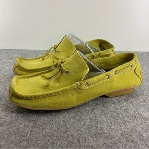 Banana Republic Lime Green Suede Slip On Flats Loafers Women’s Size 9.5